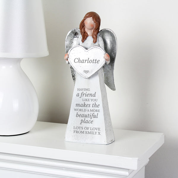 Personalised resin angel ornament