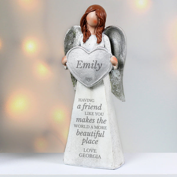 Personalised resin angel ornament