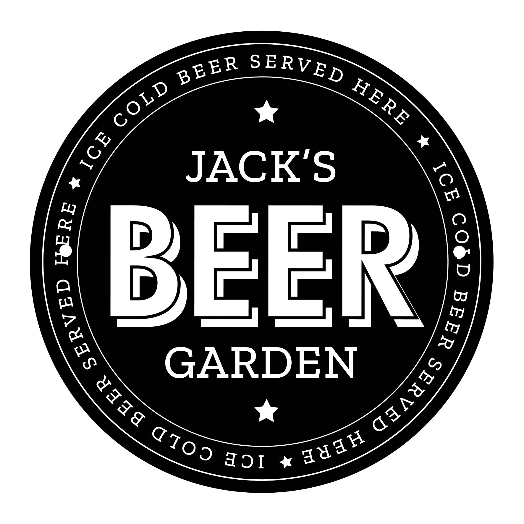 Personalised Beer Garden Black Plaque