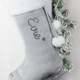 Personalised Velvet Grey Christmas Stocking