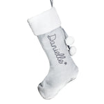 Personalised Velvet Grey Christmas Stocking