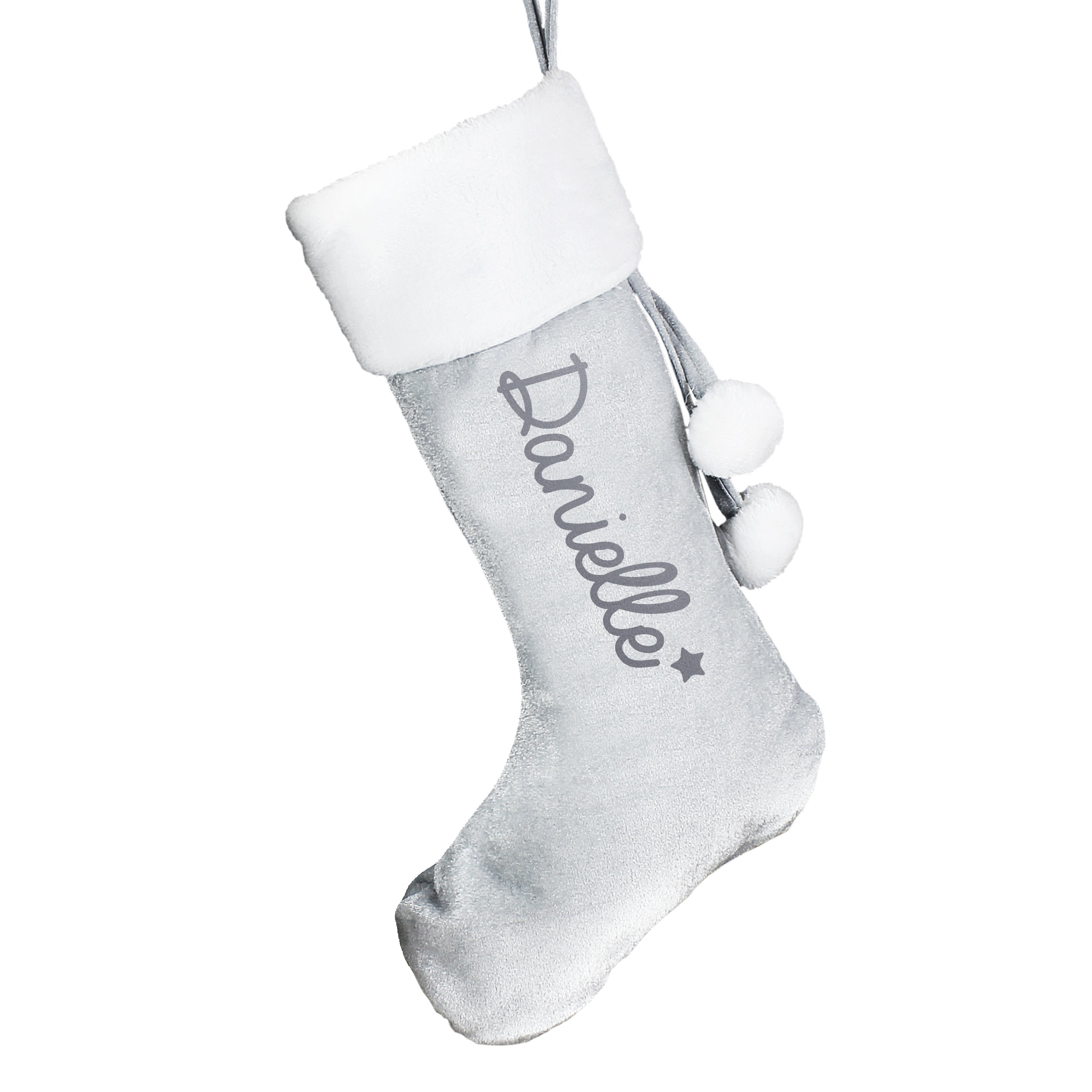 Personalised Velvet Grey Christmas Stocking