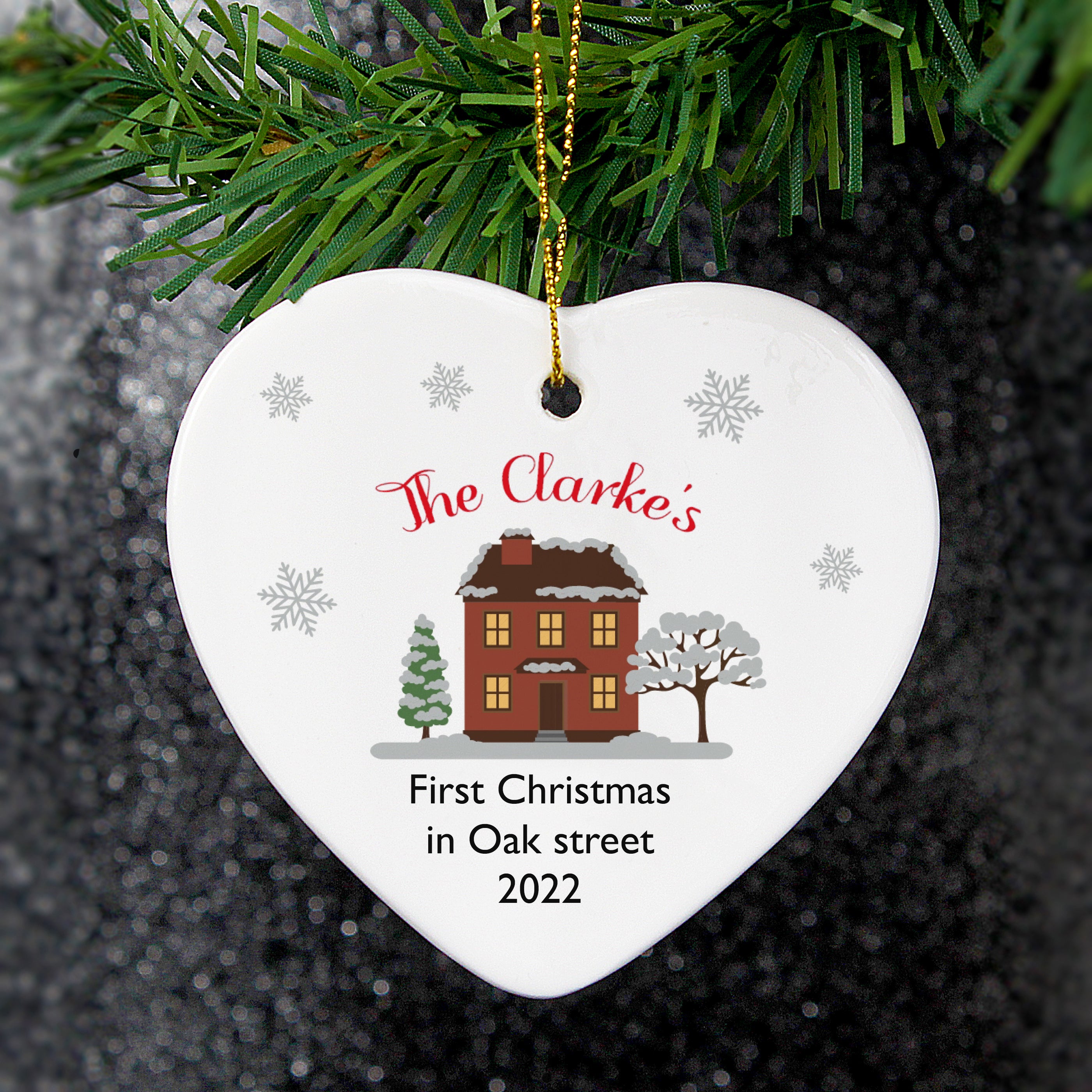 Ceramic Heart Now Home Christmas Decoration