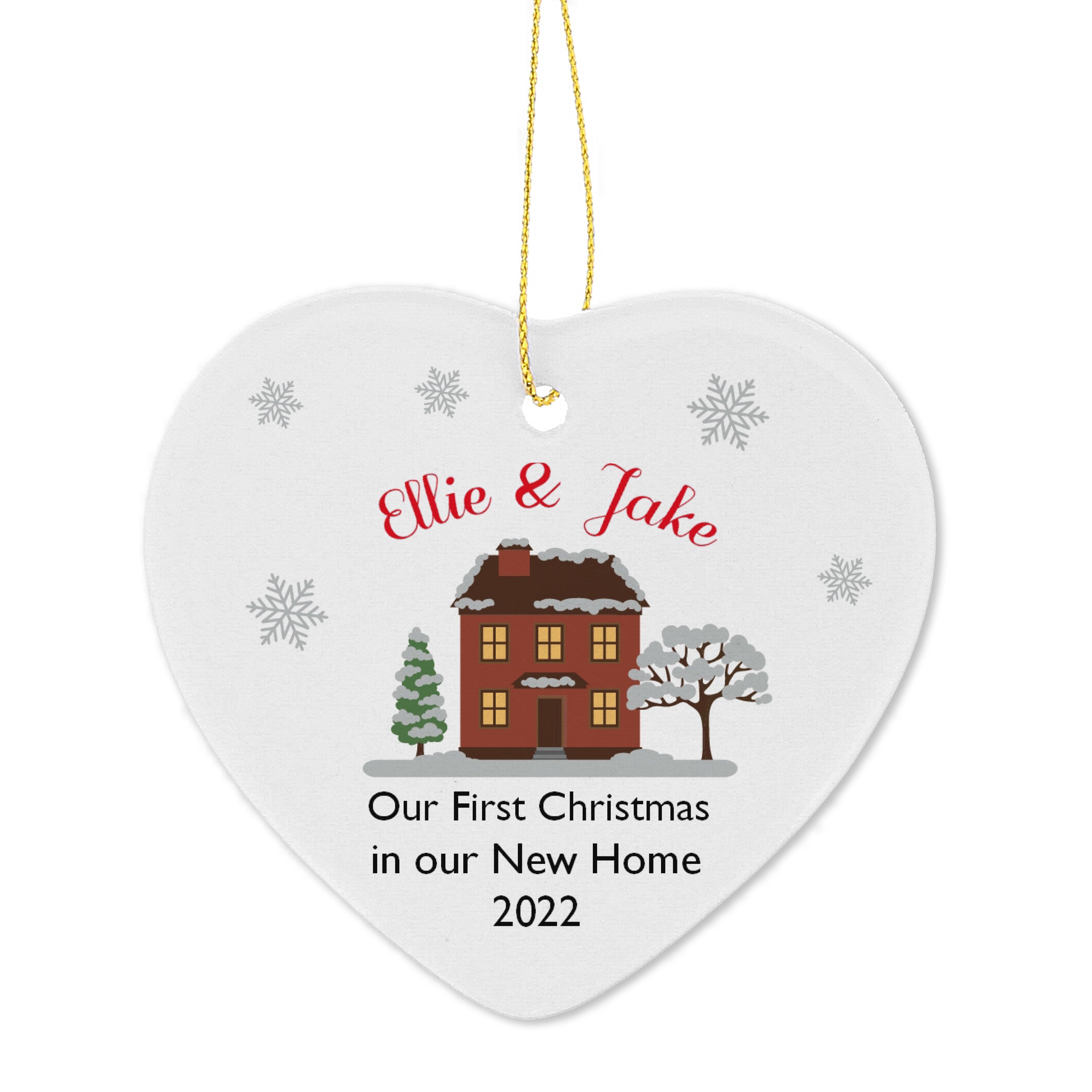 Ceramic Heart Now Home Christmas Decoration