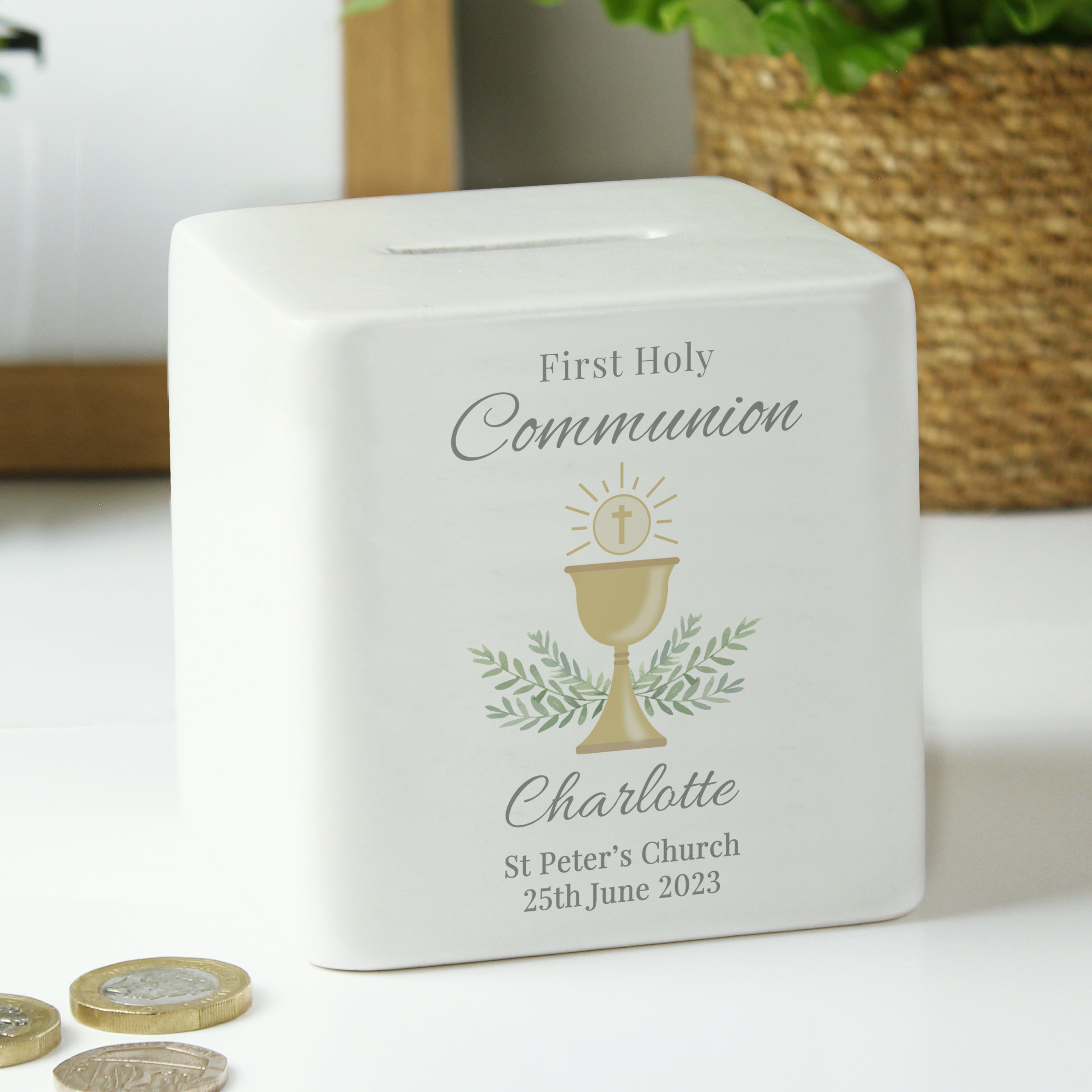 Square ceramic money box