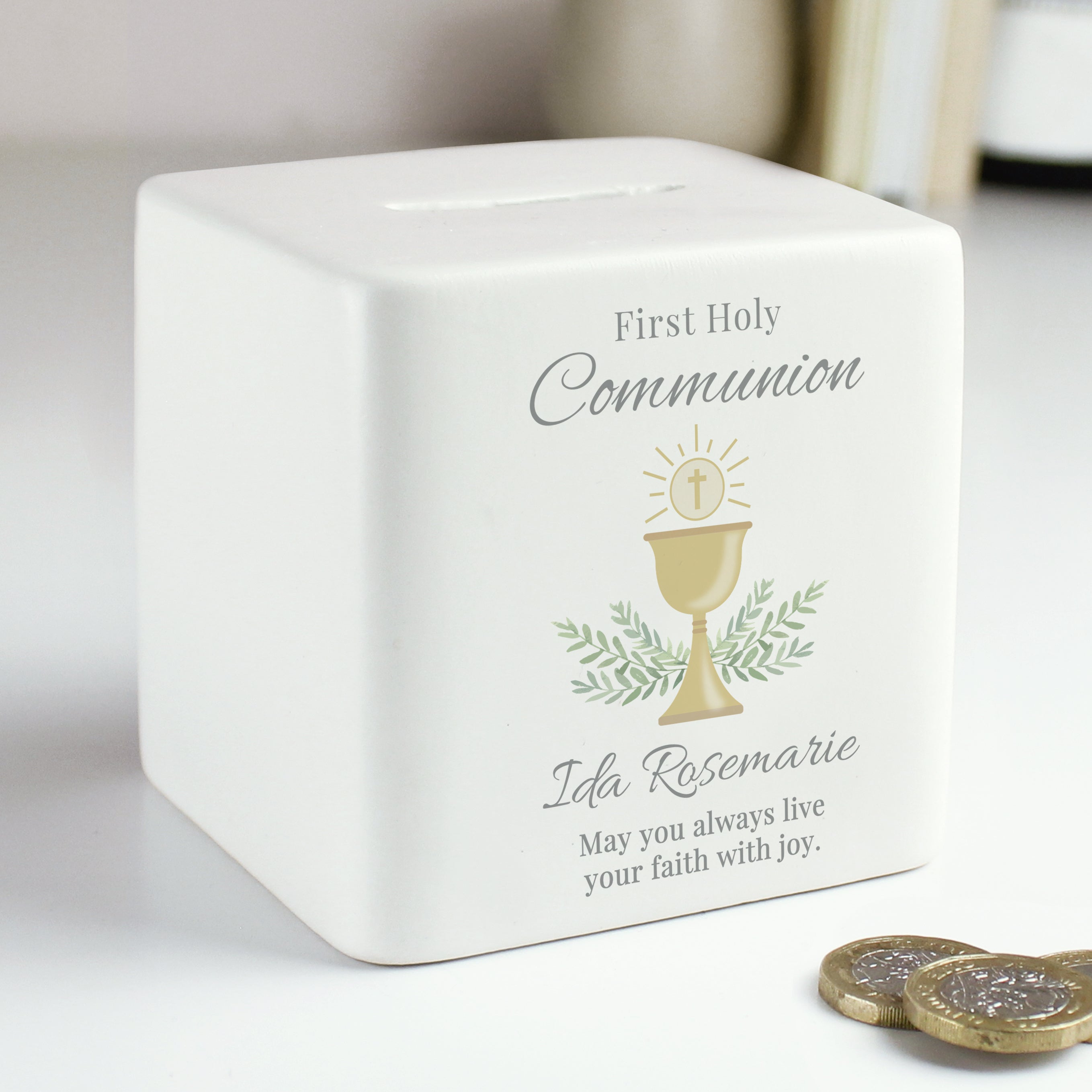 Square ceramic money box