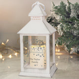 Personalised silver reindeer white LED Lantern