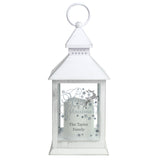 Personalised silver reindeer white LED Lantern