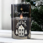 Personalised smoked glass LED wax candle