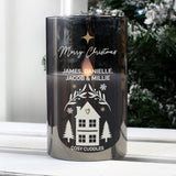 Personalised smoked glass LED wax candle