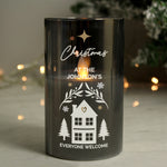 Personalised smoked glass LED wax candle