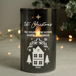Personalised smoked glass LED wax candle
