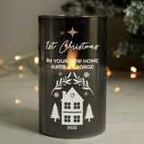 Personalised smoked glass LED wax candle