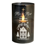 Personalised smoked glass LED wax candle