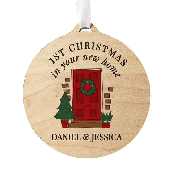 Personalised Wooden New Home Christmas Decoration