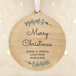 Personalised Wooden Mr & Mrs Christmas Decoration
