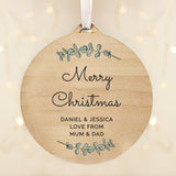 Personalised Wooden Mr & Mrs Christmas Decoration