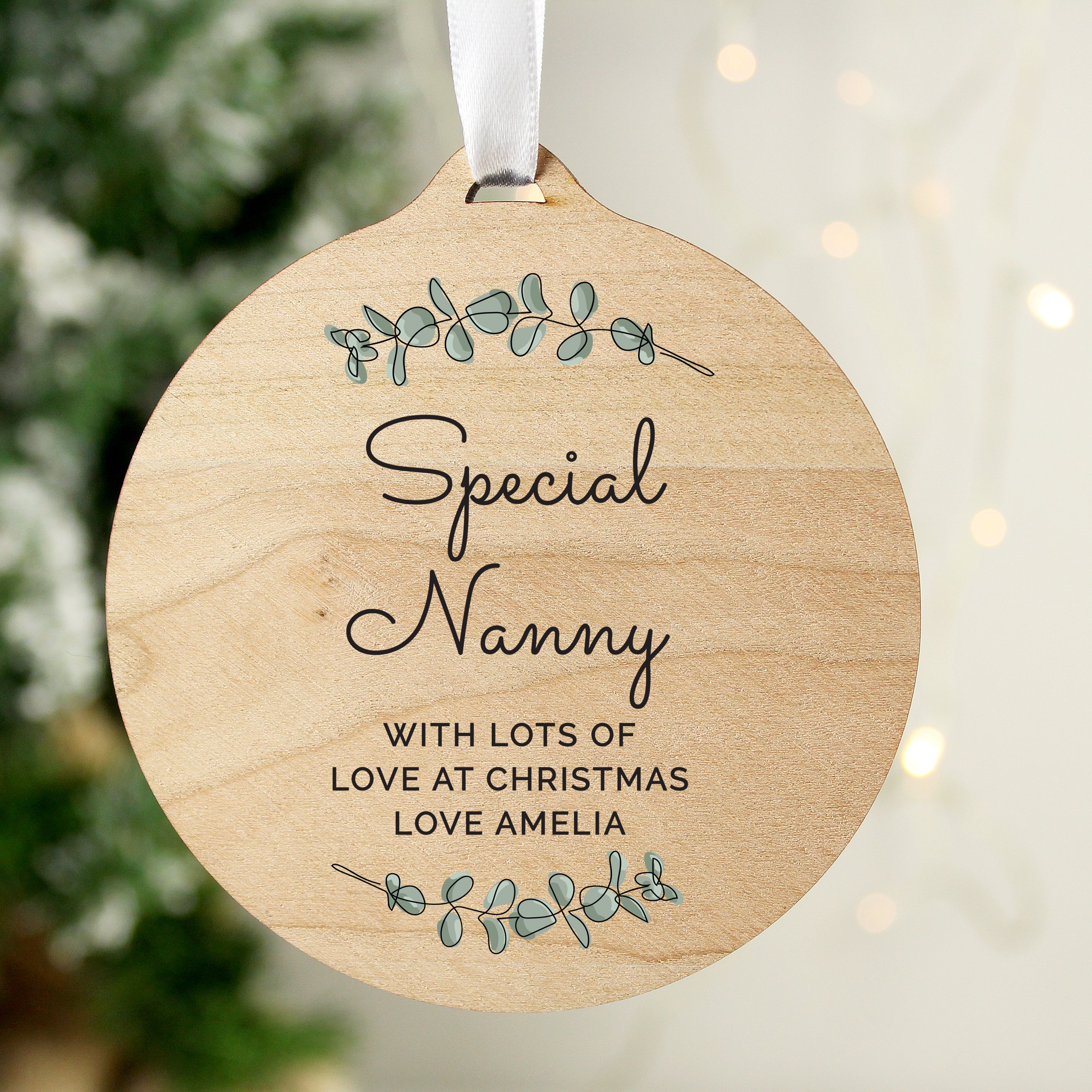 Personalised Wooden Mr & Mrs Christmas Decoration