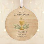 Round wooden Communion decoration