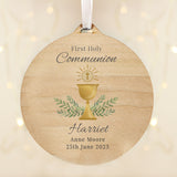 Round wooden Communion decoration