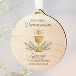 Round wooden Communion decoration