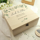 Personalised Botanical Wooden Wedding Keepsake Box