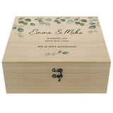 Personalised Botanical Wooden Wedding Keepsake Box
