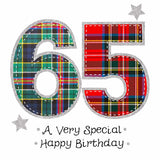 Scottish Birthday Card - Tartan 65th