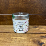 Tin candle with added sparkles and sentiment Special Auntie