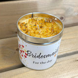 Bridesmaid tin candle with sparkles