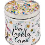 Tin gran candle with added sparkles