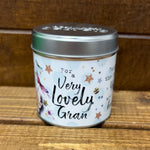 Tin gran candle with added sparkles