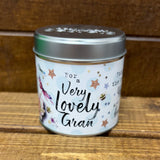 Tin gran candle with added sparkles