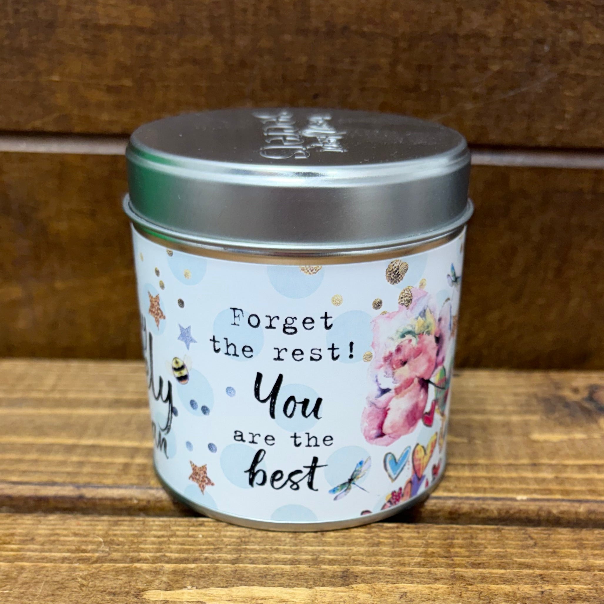 Tin gran candle with added sparkles
