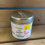 Best Kept Secrets Granddaughter tin candle with sparkle topping.