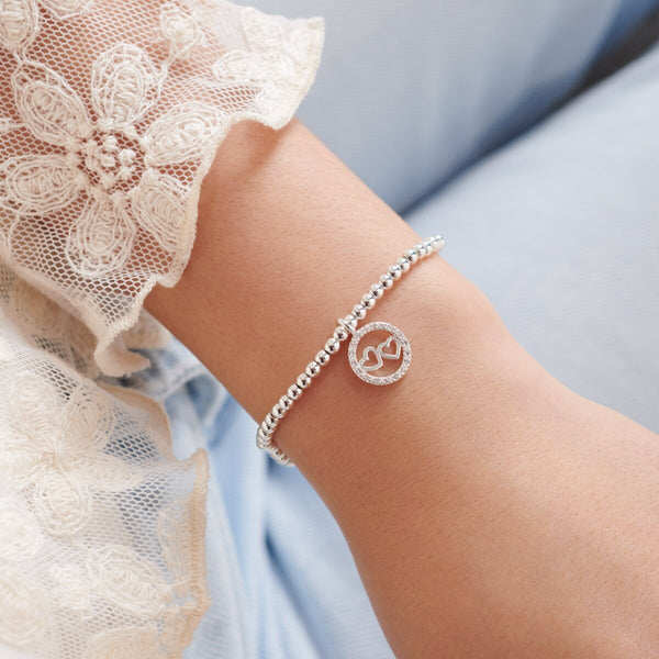 Children's silver beaded bracelet with sparkling charm