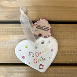 Handmade Ceramic Heart - Flower Girl