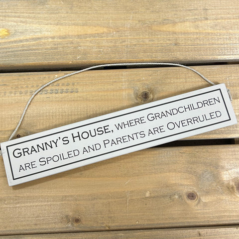Hand Painted Hanging Wooden Sign - Granny's House