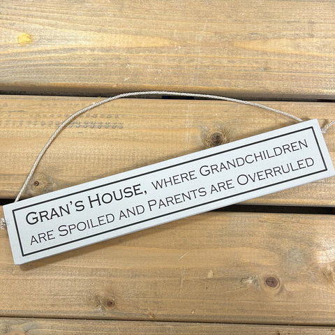Hand Painted Hanging Wooden Sign - Gran's House
