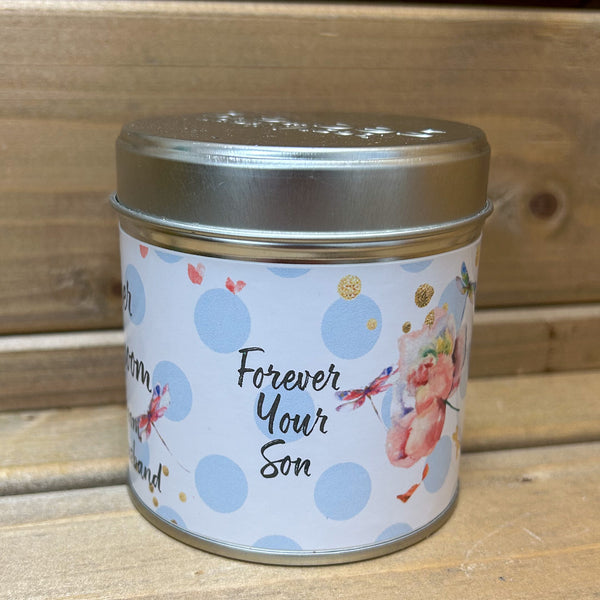 Mother Of Groom tin candle with sparkles