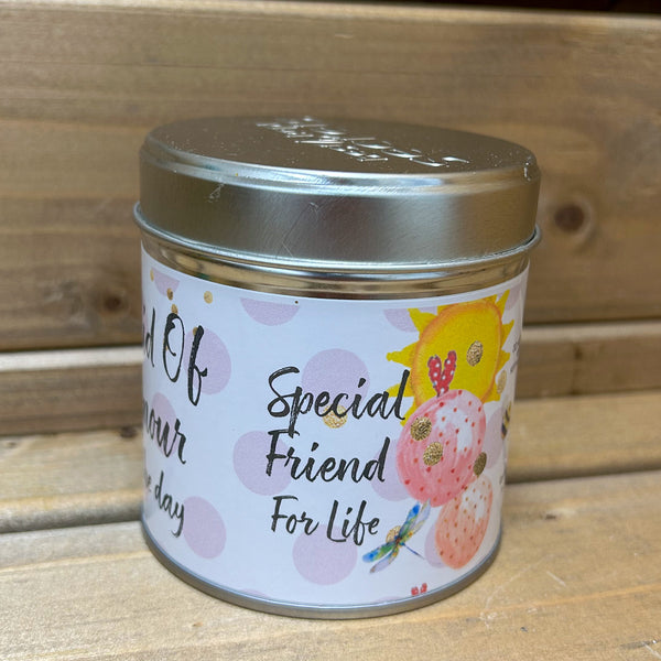 Maid Of Honour tin candle with sparkles