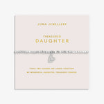 Pink card with bracelet saying 'treasured Daughter'