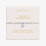 Pink card with bracelet saying 'treasured Daughter'