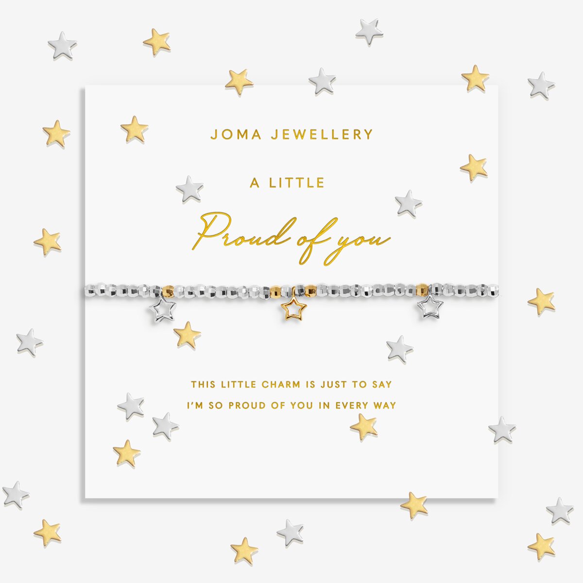 Joma beaded bracelet with trio charm design
