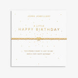 Joma Jewellery gold plated stretch beaded bracelet with heart charm and presented on a foil stamped sentiment card.