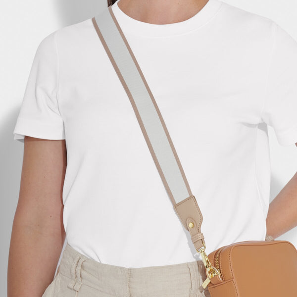 Light taupe detachable bag strap