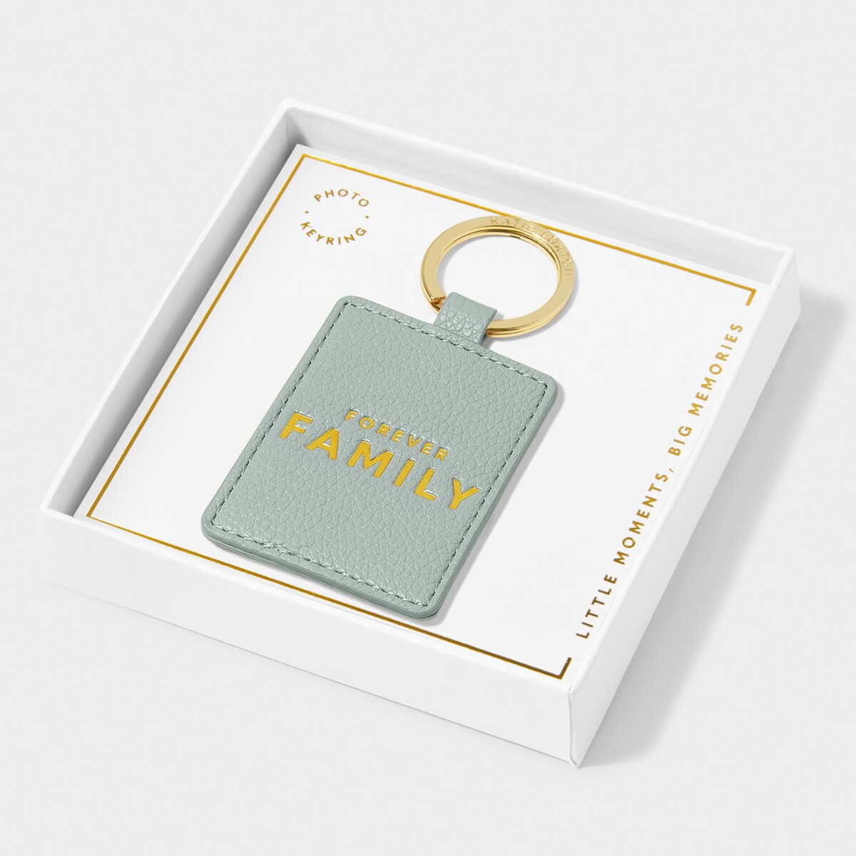 PU leather keyring with sentiment 'Forever Family'