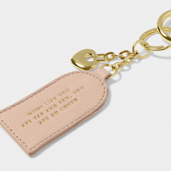Nude pink PU leather keyring for Mum