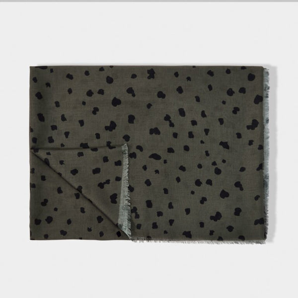 Charcoal scarf with polka dot print
