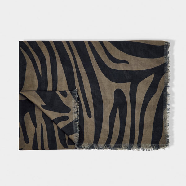 zebra print mink scarf